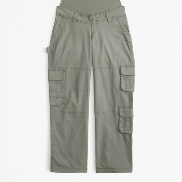Abercrombie Maternity Relaxed Cargo Pant size 25 S Olive Green - Picture 5 of 5